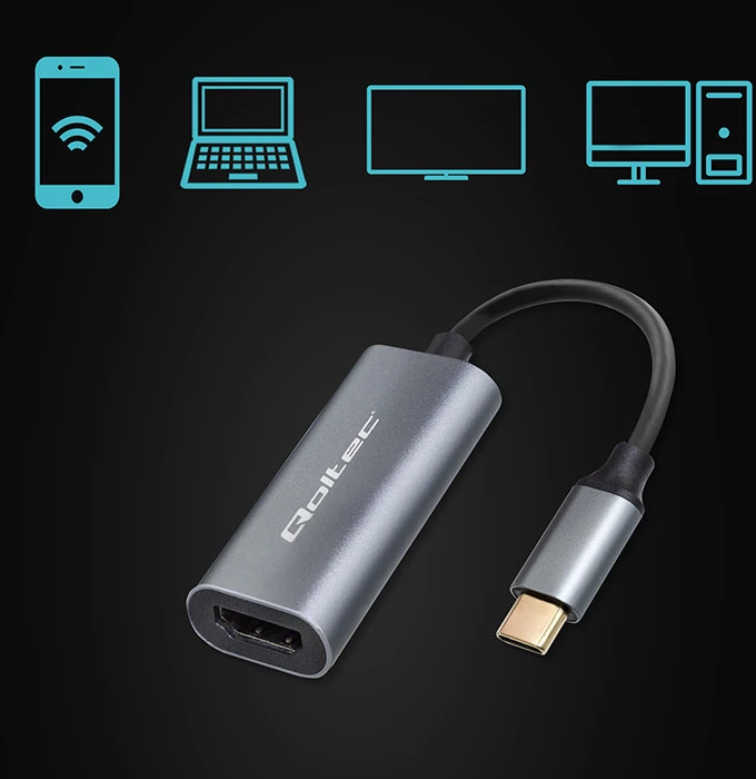 Qoltec Aliuminis USB-C 3.1 MHL į HDMI adapteris 4K 60Hz