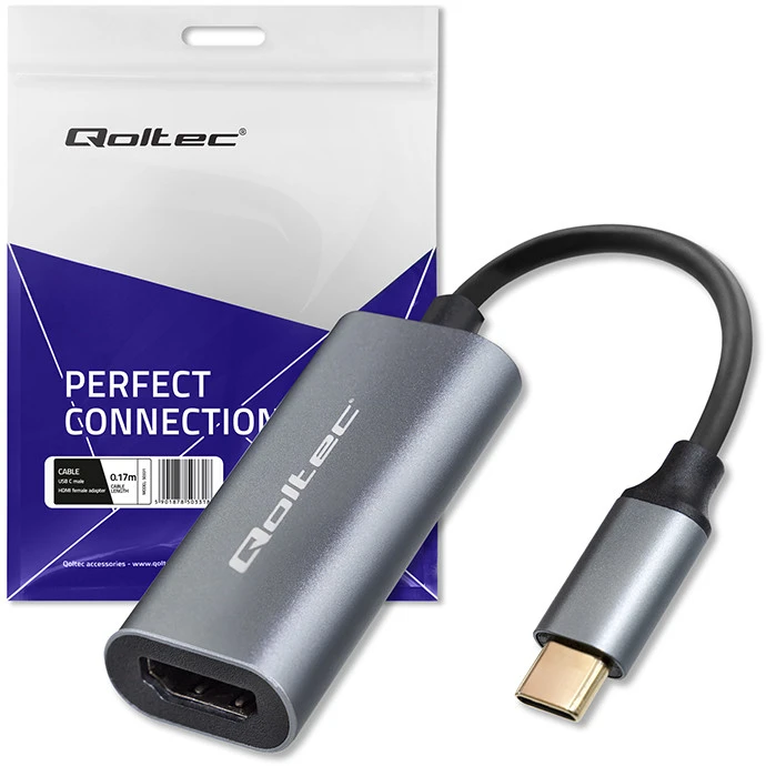 Qoltec Aliuminis USB-C 3.1 MHL į HDMI adapteris 4K 60Hz