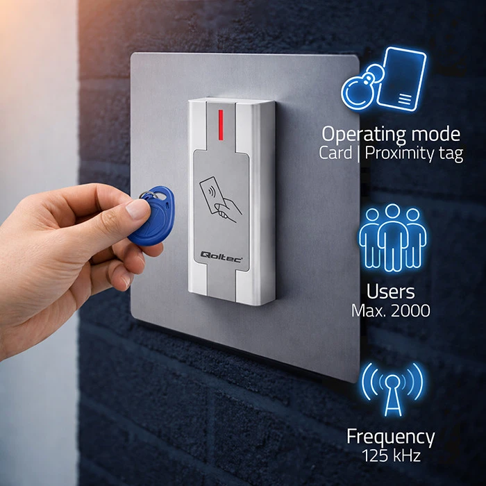QOLTEC 52446 Proximity kortelė ir raktų pakabuko skaitytuvas
