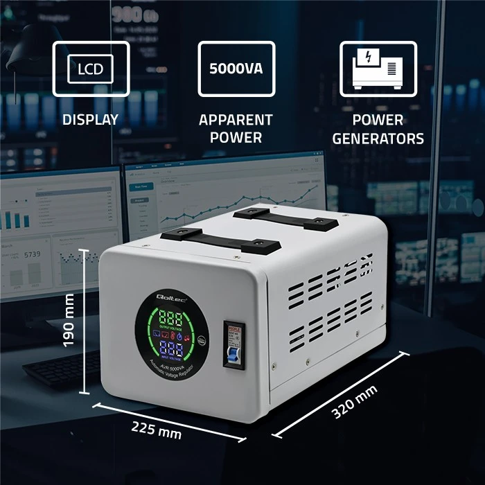 QOLTEC 50726 Automatic Voltage Stabilizer AVR 5000VA