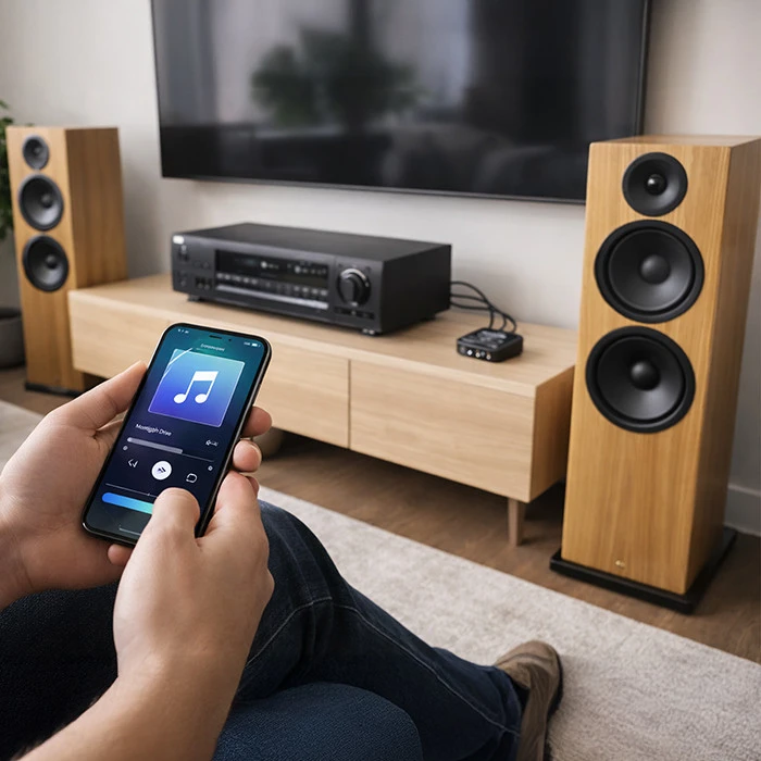 Qoltec Belaidė HiFi garso siųstuvas imtuvas Bluetooth 6.0 NFC