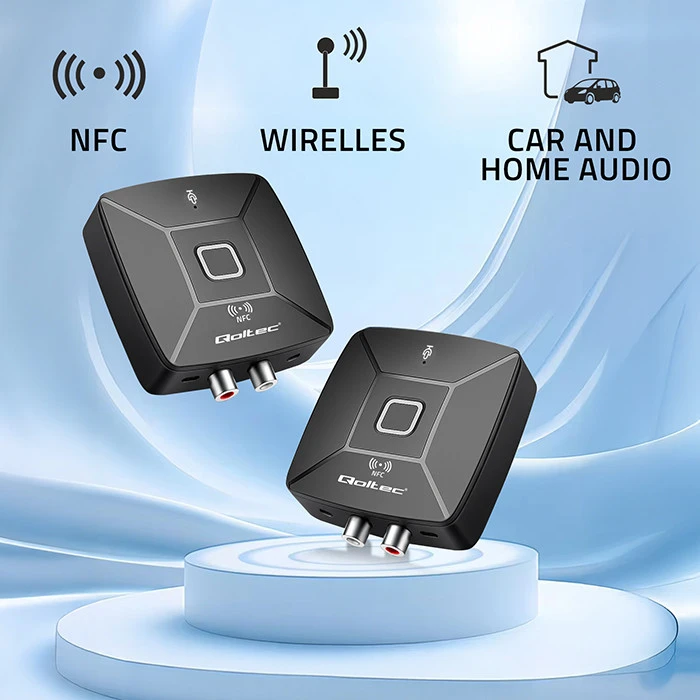 Qoltec Belaidė HiFi garso siųstuvas imtuvas Bluetooth 6.0 NFC