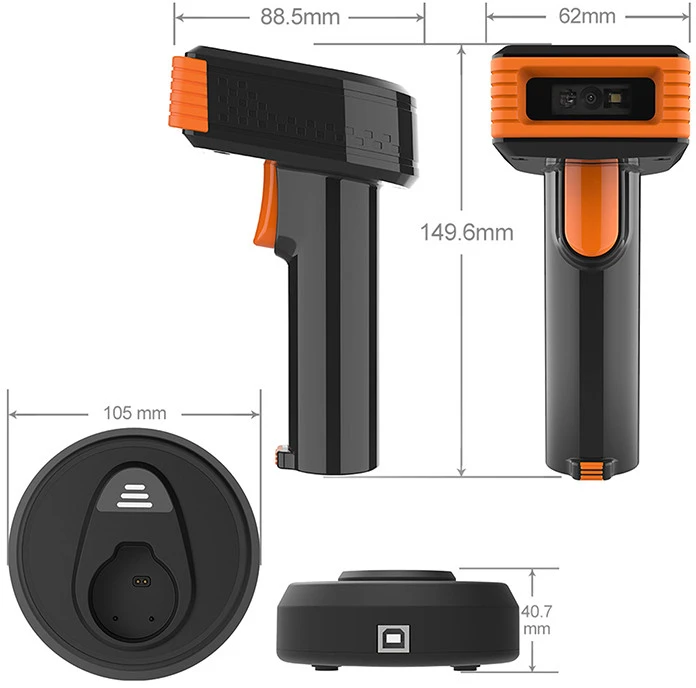 QOLTEC 50878 belaidė 1D 2D brūkšninių kodų skaitytuvo prijungimo stotelė