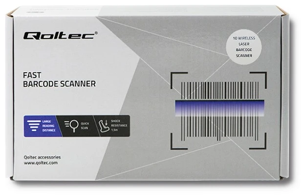 Qoltec belaidis 1D lazerinis skeneris | 2,4 GHz