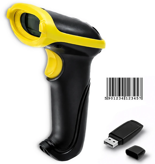 Qoltec belaidis 1D lazerinis skeneris | 2,4 GHz