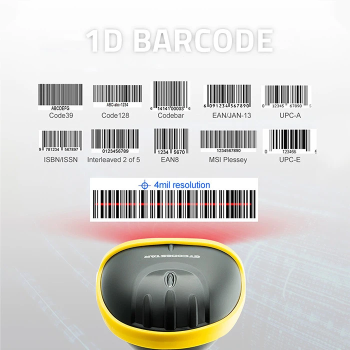 Qoltec belaidis 1D lazerinis skeneris | 2,4 GHz