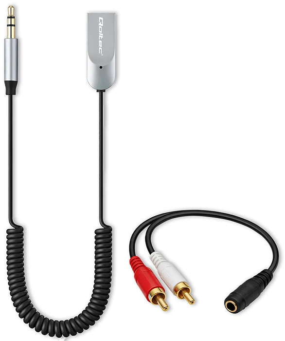 Qoltec Belaidis garso imtuvo adapteris Bluetooth 6.0 2xRCA AUX 3.5mm USB mikrofonas