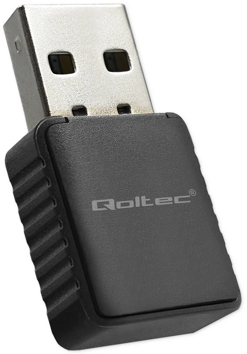 Qoltec 56988 Wireless Itin greitas DUAL mini WiFi adapteris 2 x 2dBi AC standartas | USB 3.0 | 1300 Mbps
