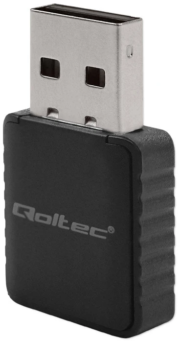 Qoltec 56988 Wireless Itin greitas DUAL mini WiFi adapteris 2 x 2dBi AC standartas | USB 3.0 | 1300 Mbps