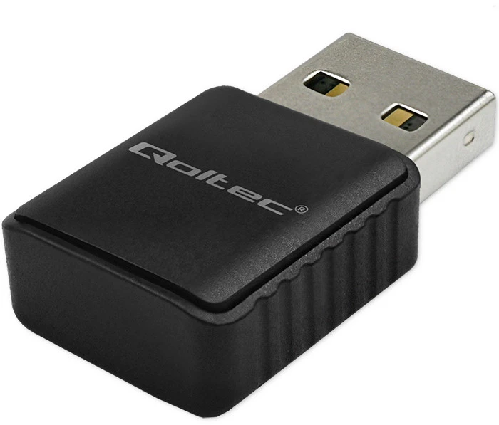 Qoltec 56988 Wireless Itin greitas DUAL mini WiFi adapteris 2 x 2dBi AC standartas | USB 3.0 | 1300 Mbps