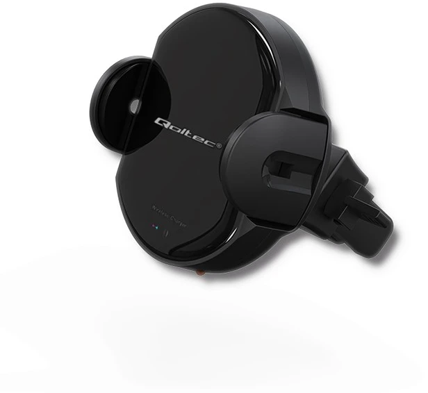 QOLTEC 51219 Indukcinis automobilinis įkroviklis Pro su automobiliniu laikikliu iR 15W QC3.0 USB C