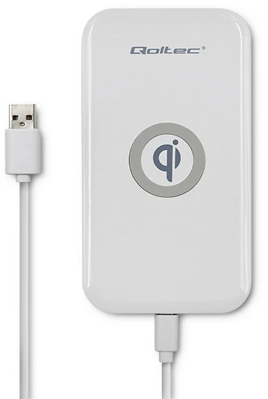 QOLTEC 51842 Qoltec indukcinis belaidis įkroviklis | Qualcomm QuickCharge 3.0 | 10W | baltas