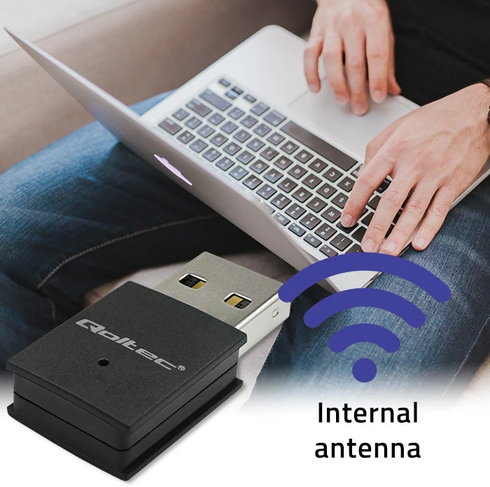 QOLTEC Wireless Mini Bluetooth USB WiFi adapteris