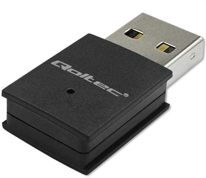 Qoltec 56989 belaidis mini WiFi adapteris | AC standartas | BT 4.0 | USB 2.0 | 600 Mbps