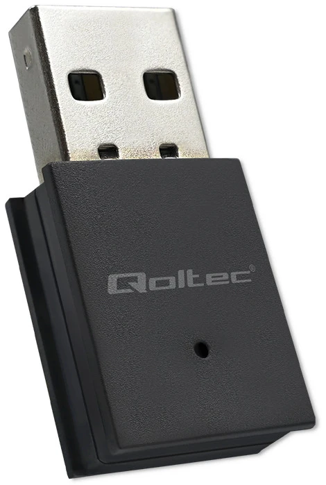 Qoltec 56989 belaidis mini WiFi adapteris | AC standartas | BT 4.0 | USB 2.0 | 600 Mbps