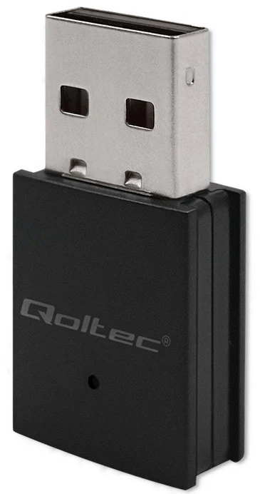 Qoltec 56989 belaidis mini WiFi adapteris | AC standartas | BT 4.0 | USB 2.0 | 600 Mbps