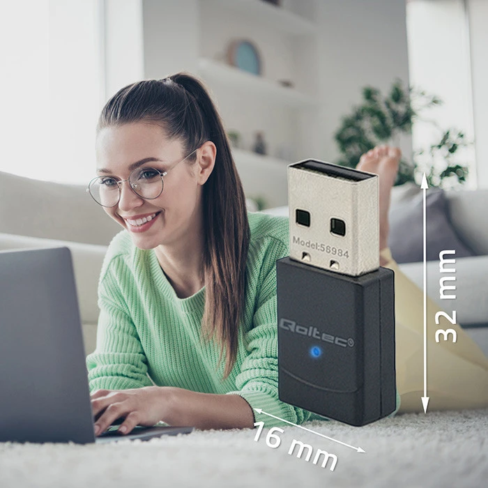 Belaidis WiFi 6 tinklo adapteris – USB 2.0 – Qoltec 56984