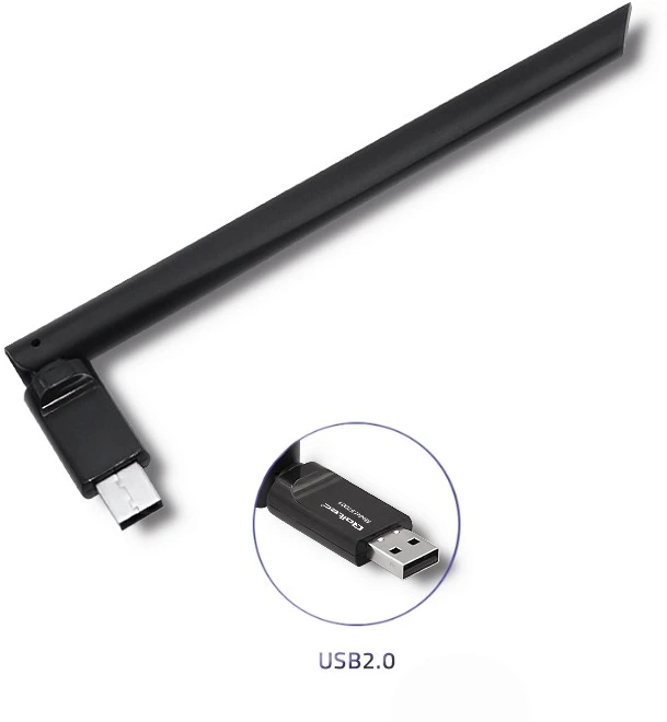 Qoltec belaidis adapteris Wi-Fi USB su antena, 57001
