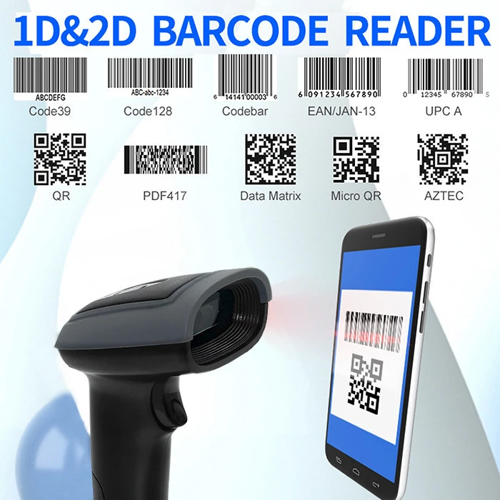 Qoltec 50863 laidinis QR & Brūkšninio kodo skaitytuvas | USB