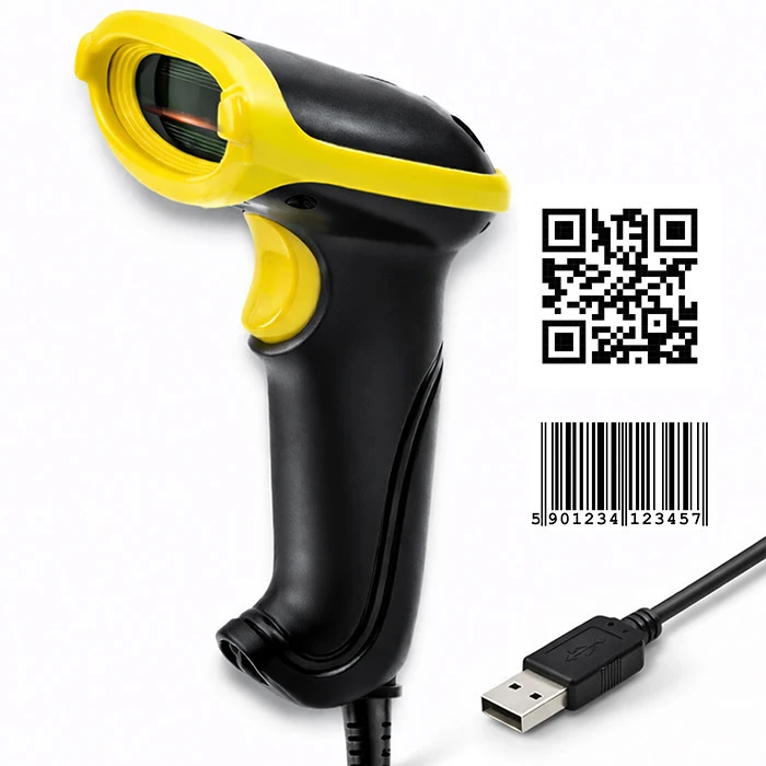 QOLTEC 50867 Barcode scanner 1D 2D USB Juodas