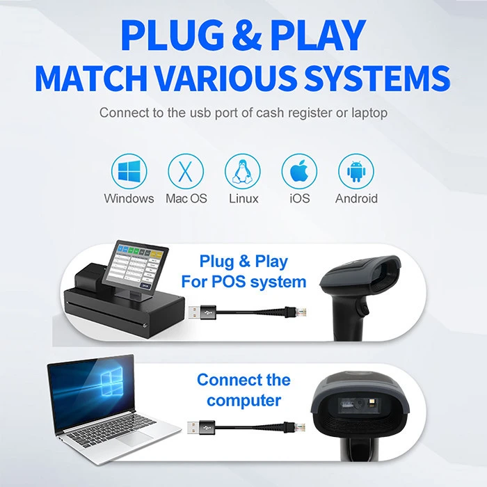 Qoltec 50863 laidinis QR & Brūkšninio kodo skaitytuvas | USB