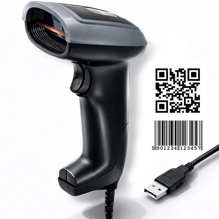 Qoltec 50863 laidinis QR & Brūkšninio kodo skaitytuvas | USB
