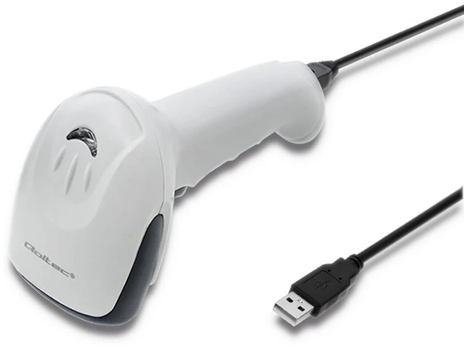 QOLTEC 50865 Brūkšninių kodų skaitytuvas 1D CCD USB Baltas