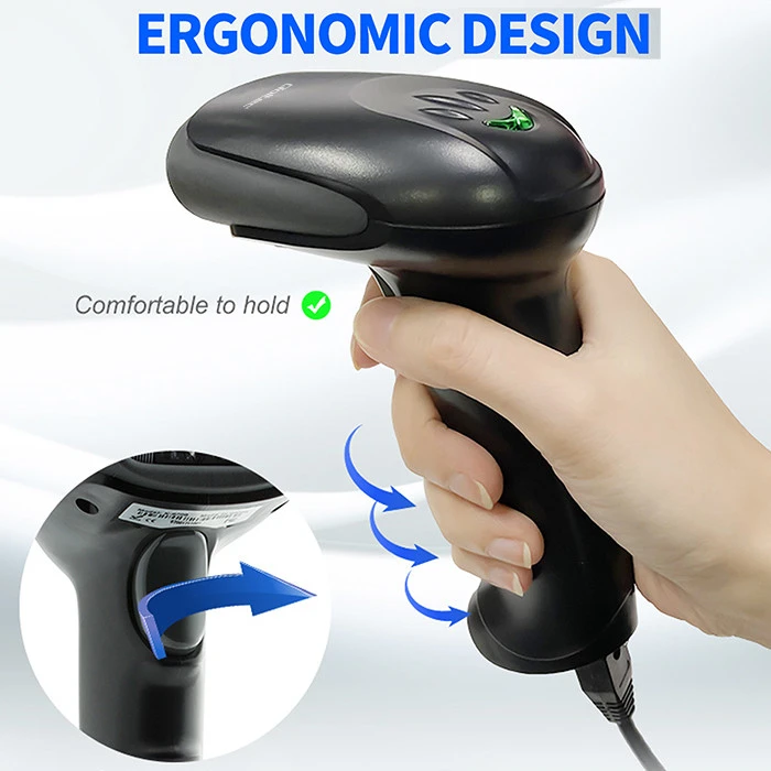 QOLTEC 50866 Barcode scanner 1D CCD USB Juodas