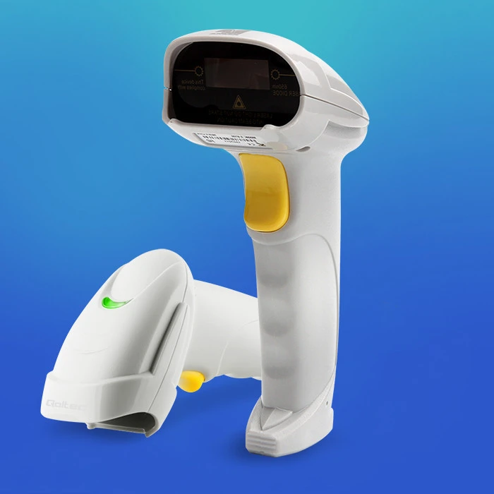 QOLTEC 50877 lazerinis scanner 1D USB Baltas