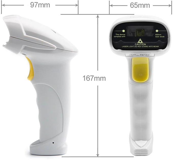 QOLTEC 50877 lazerinis scanner 1D USB Baltas