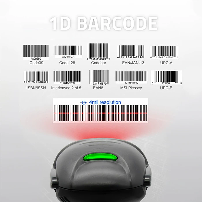 QOLTEC 50876 lazerinis scanner 1D USB Juodas