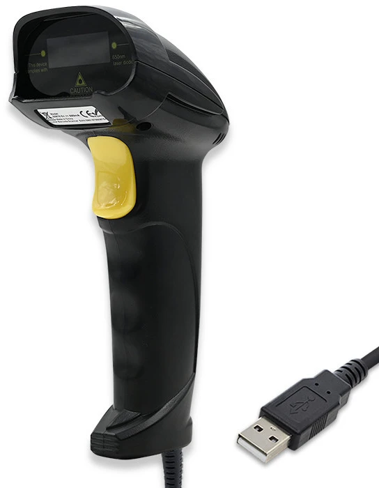 QOLTEC 50876 lazerinis scanner 1D USB Juodas