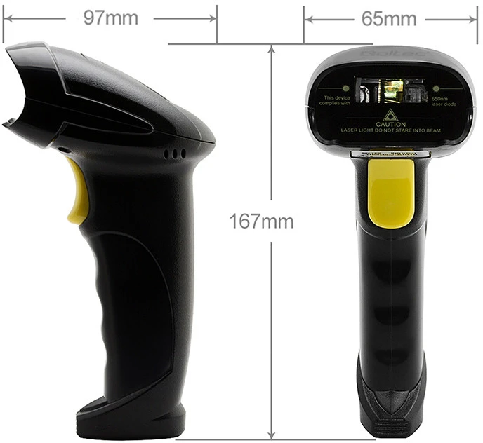 QOLTEC 50876 lazerinis scanner 1D USB Juodas