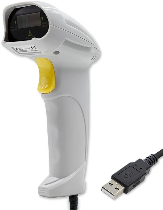 QOLTEC 50877 lazerinis scanner 1D USB Baltas