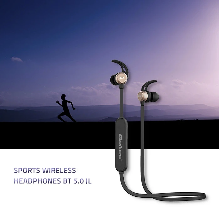 QOLTEC 50842 BT 5.0 JL sports belaidės ausinės magnetic microphone Juodas