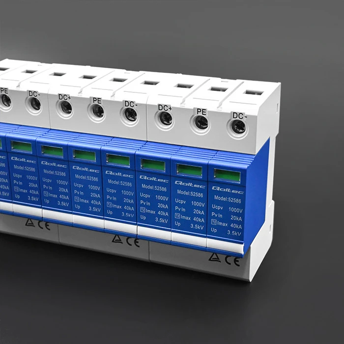 QOLTEC 52586 DC apsaugos nuo viršįtampių iškroviklis / 3P / 1000V / T2 / BC