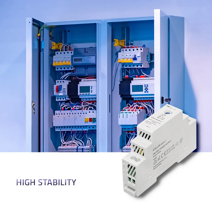 QOLTEC 50996 maitinimo šaltinis, montuojamas ant DIN bėgelio, 12 W, 5 V, 2,4 A