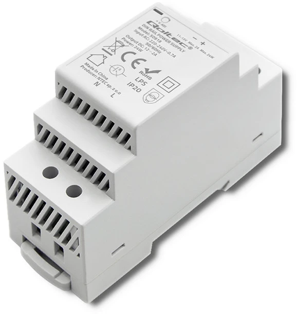 Qoltec Maitinimo šaltinis na szynę DIN | 24W | 12V | 2A | Pilka