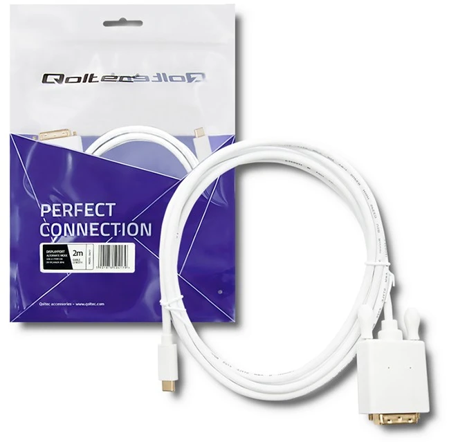 QOLTEC 50417 Qoltec DisplayPort Alternatyvus režimas USB 3.1 tipo C vyriškas DVI kištukas 4Kx2K 2m