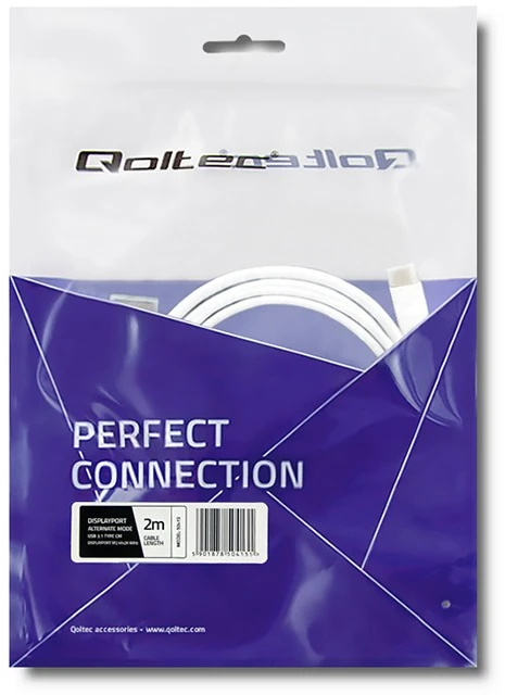 QOLTEC 50415 Qoltec DisplayPort Alternatyvus režimas USB 3.1 CM / HDMI AM | 4Kx2K | 2 m