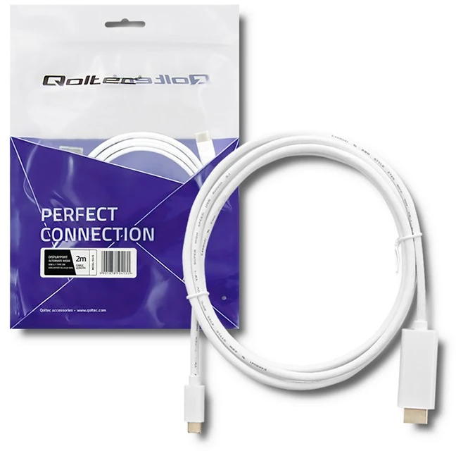 QOLTEC 50415 Qoltec DisplayPort Alternatyvus režimas USB 3.1 CM / HDMI AM | 4Kx2K | 2 m