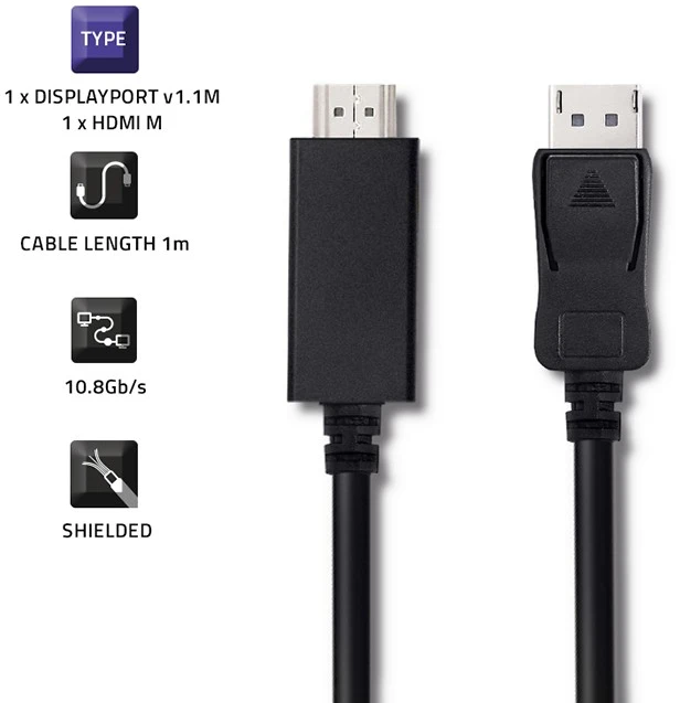 QOLTEC 50440 Qoltec Cable DisplayPort v1.1 / HDMI 1080p 1m