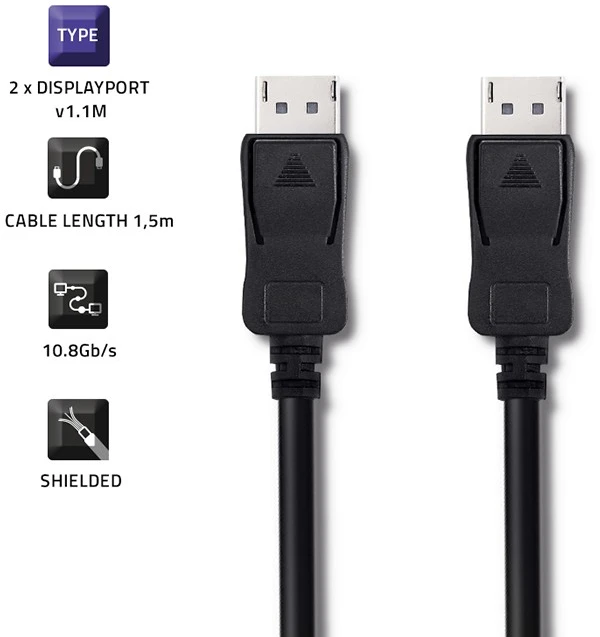 QOLTEC 50456 DisplayPort v1.1 M / DP v1.1 M 1080p 1,5 m