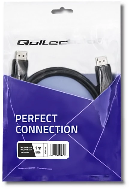 QOLTEC 50452 kabelis DisplayPort v1.1 vyriškas DisplayPort v1.1 vyriškas 1080p 1m