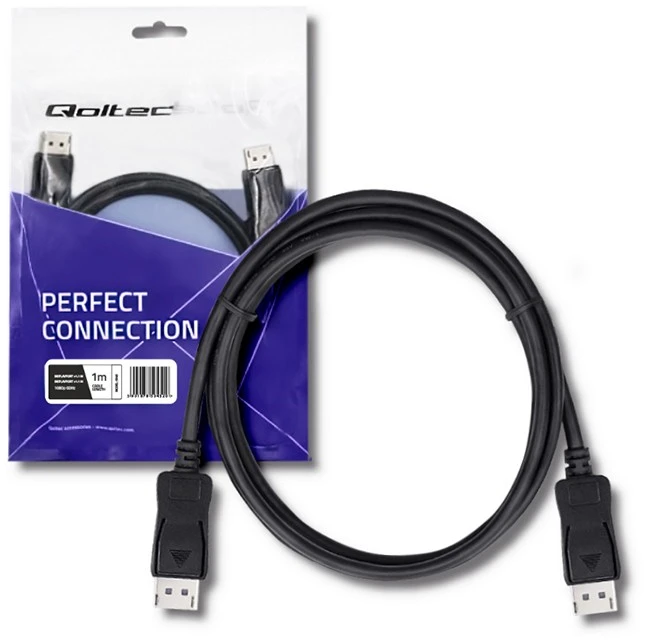 QOLTEC 50452 kabelis DisplayPort v1.1 vyriškas DisplayPort v1.1 vyriškas 1080p 1m