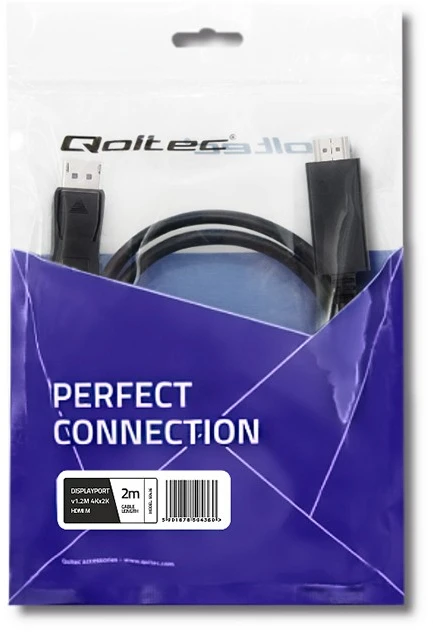 QOLTEC 50436 Qoltec Cable DisplayPort v1.2 / HDMI 4Kx2K 2m