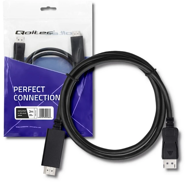 QOLTEC 50436 Qoltec Cable DisplayPort v1.2 / HDMI 4Kx2K 2m