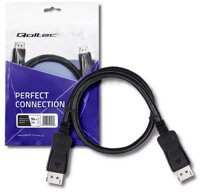 QOLTEC 50584 DisplayPort v1.4 vyriškas / DisplayPort v1.4 vyriškas 0,5 m