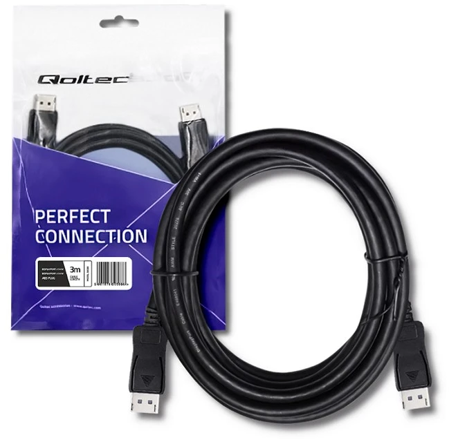 QOLTEC 50588 Qoltec DisplayPort v1.4 vyriškas / DisplayPort v1.4 vyriškas 3 m