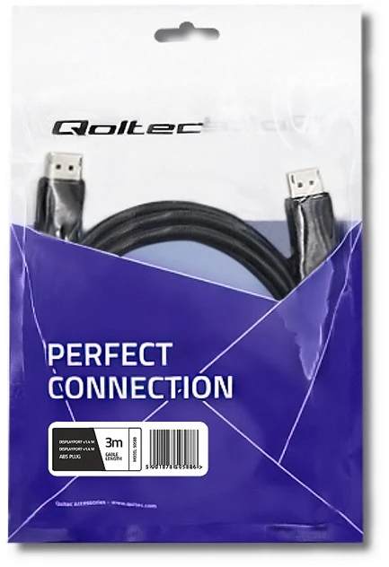 QOLTEC 50588 Qoltec DisplayPort v1.4 vyriškas / DisplayPort v1.4 vyriškas 3 m